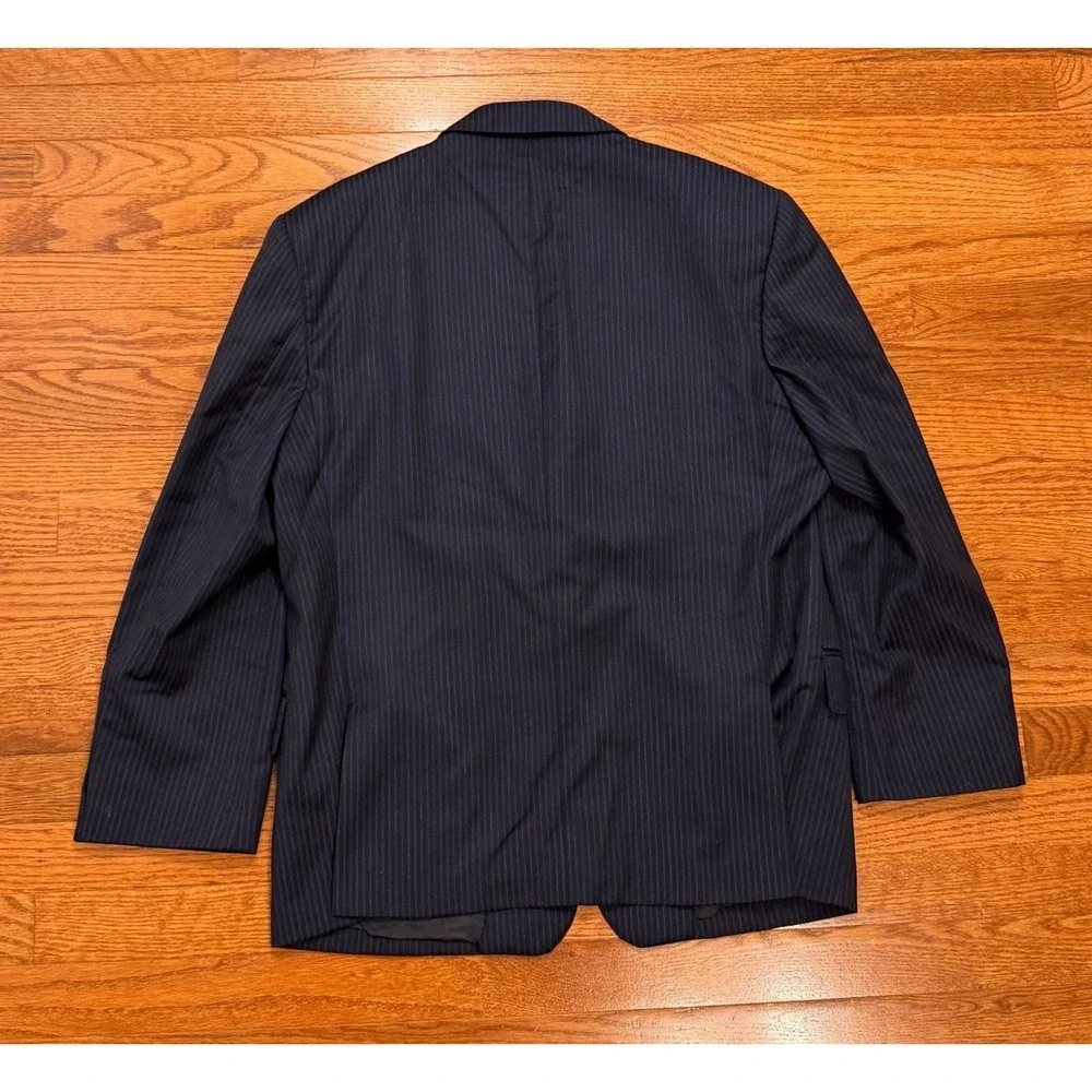 Ermenegildo Zegna Traveller Navy Pinstripe Wool Silk Blazer 40R Italy Mobster